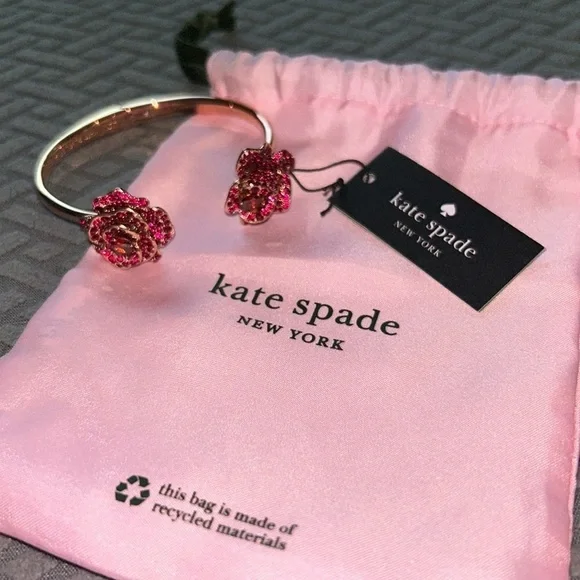 NWT Scarlet Blooms Rose Hinge Cuff - Picture 5 of 9